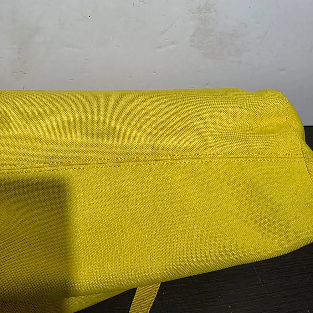 Lacoste Yellow Canvas Handbag Handle Satchel Logo - Picture 12 of 12